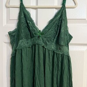Green Lace Slip Dress